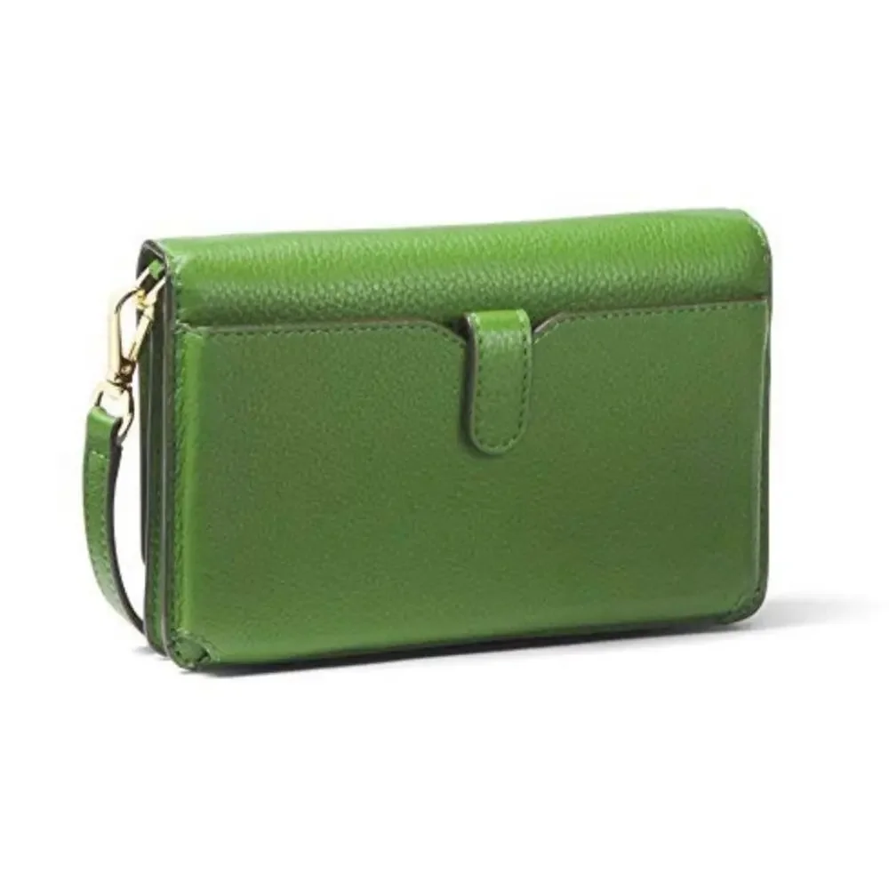 MICHAEL KORS Mercer Floral Embellished Pebbled Leather Smartphone Crossbody